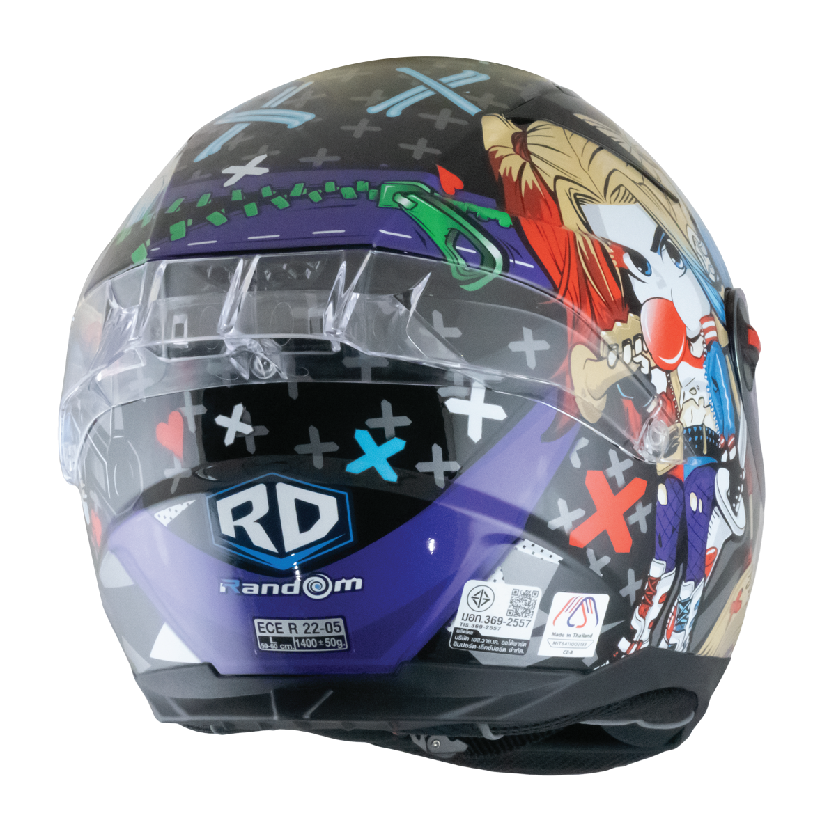 RD CZR Full Face Helmet - Harley Quinn (Grey)