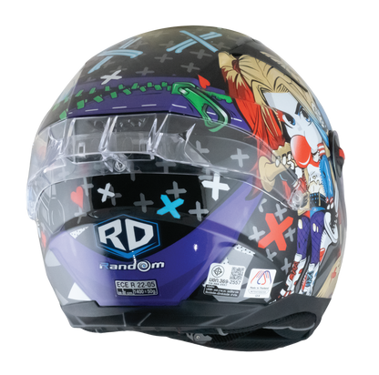 RD CZR Full Face Helmet - Harley Quinn (Grey)