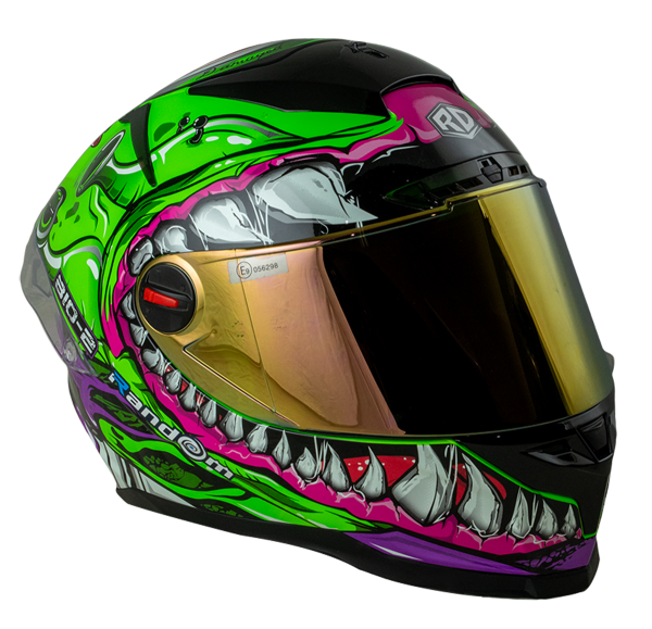 RD CZR Full Face Helmet - Venom (Neon Green)