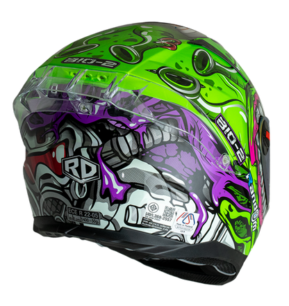 RD CZR Full Face Helmet - Venom (Neon Green)