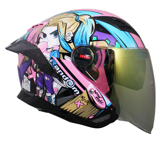 RD Air Force 1 開面式頭盔- 小丑女 (黑粉紅)