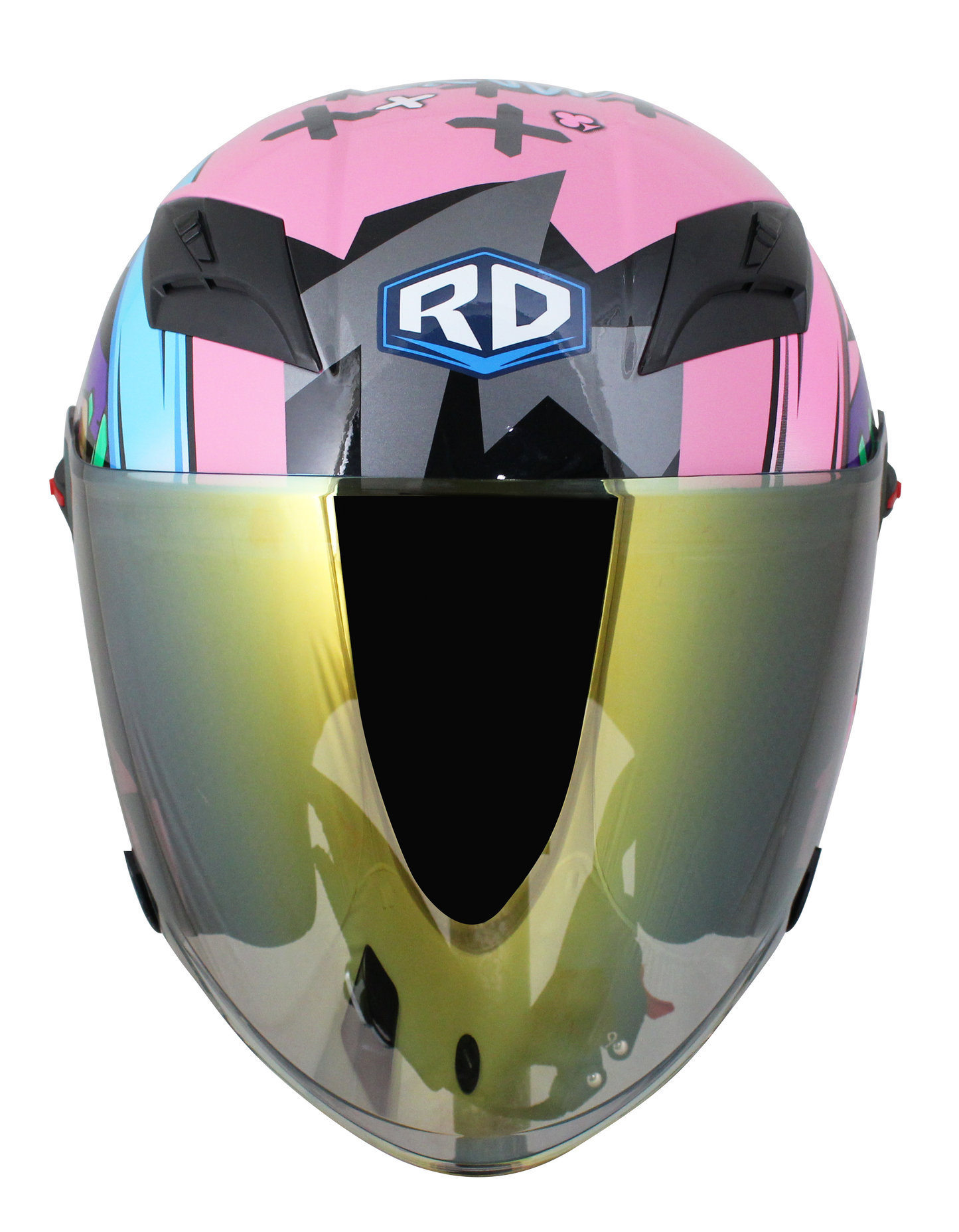 RD Air Force 1 開面式頭盔- 小丑女 (黑粉紅)