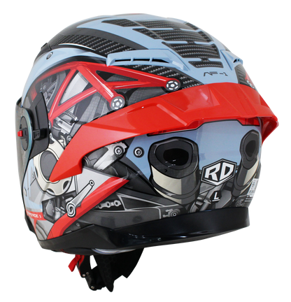 RD Air Force 1 Open Face Helmet - Engine (Sea Blue)