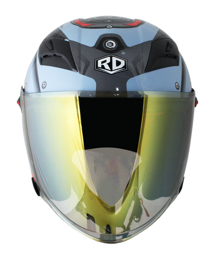 RD Air Force 1 Open Face Helmet - Engine (Sea Blue)