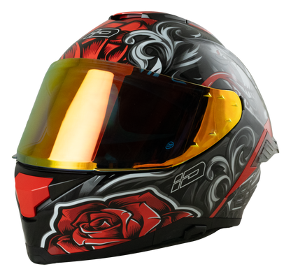 ID ZRO Full Face Helmet - Forever (Black Red) Motorcycle Helmet