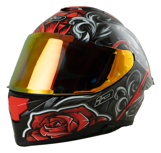 ID ZRO Full Face Helmet - Forever (Black Red)