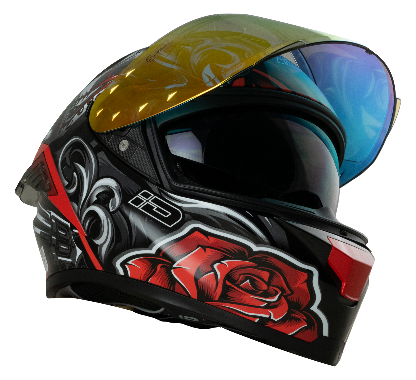 ID ZRO Full Face Helmet - Forever (Black Red) Motorcycle Helmet