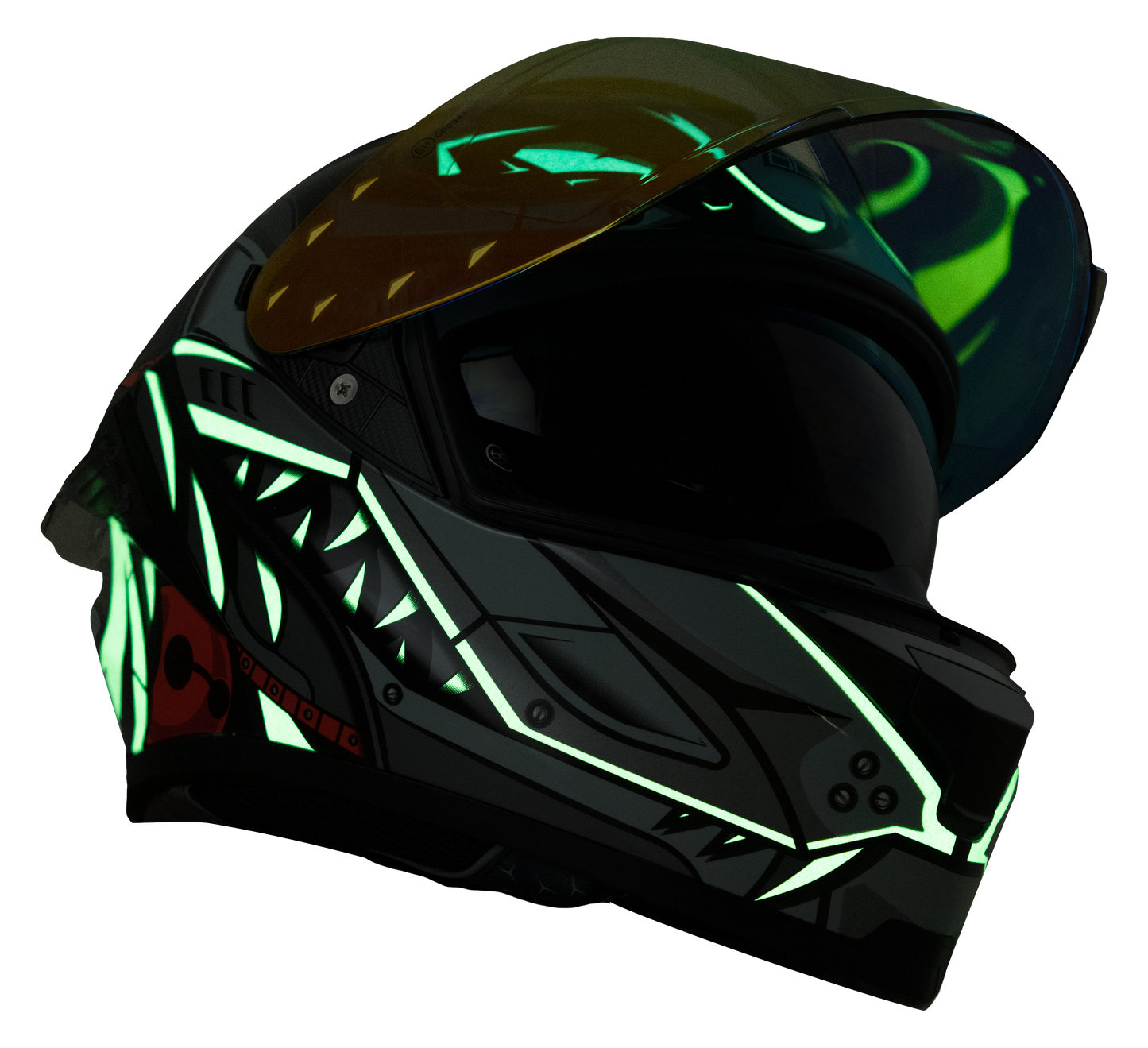 ID ZRO Full Face Helmet - Neon (Matte Black)