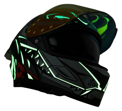 ID ZRO Full Face Helmet - Neon (Matte Black)