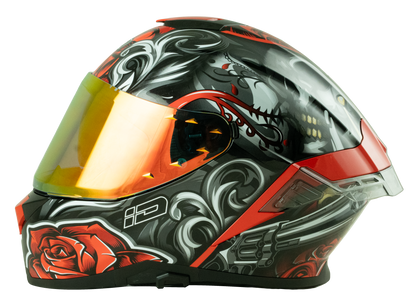 ID ZRO Full Face Helmet - Forever (Black Red) Motorcycle Helmet