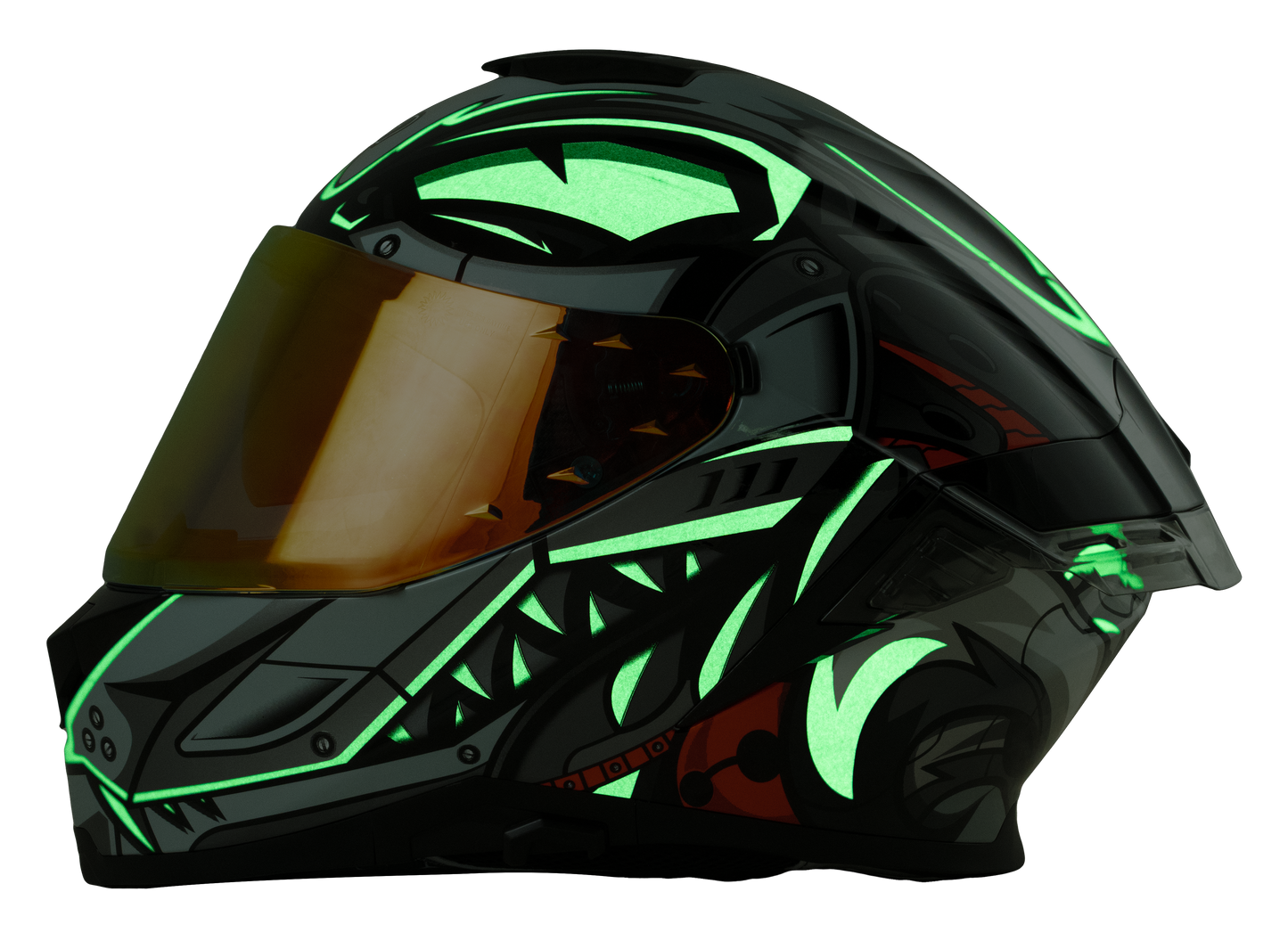 ID ZRO Full Face Helmet - Neon (Matte Black)