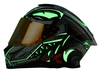 ID ZRO Full Face Helmet - Neon (Matte Black)