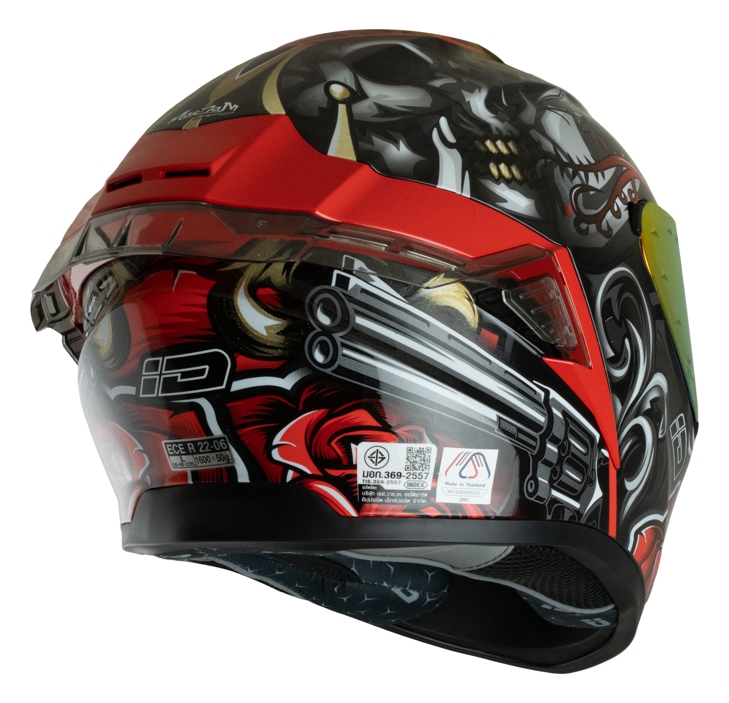 ID ZRO Full Face Helmet - Forever (Black Red) Motorcycle Helmet