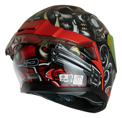 ID ZRO Full Face Helmet - Forever (Black Red) Motorcycle Helmet